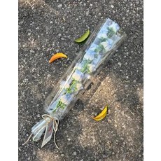 기념일 시들지않는꽃 모루 인형 만들기 모루꽃다발키트, 단일 블루 풍경 꽃다발 완제품, 1개