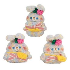 EJOSHELL 귀여운 만화 핸드메이드 푹신하고 다채로운 토끼 토끼 니트 동물 플러시 케이스 에어팟 3 2021 에어팟 3세대와 호환 부드럽고 여성스러운 헤드폰 커버 여아, Airpods 3rd