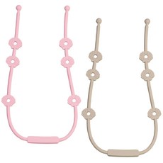 아이벨류 공갈젖꼭지 실리콘 스트랩 홀더, 베이비핑크&샌드