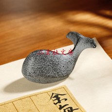 天一堂 鯨魚鑄鐵鎮紙 宣紙壓紙 創意文房四寶 書房擺件 簡約文鎮 書法鎮尺, 1個, 灰色
