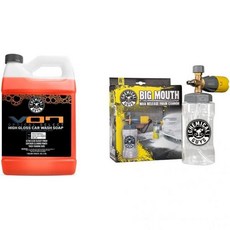 케미컬 가이즈 CWS 808BM 빅 마우스 비누 & 폼 키트 - 하이브리드 발포 고광택 세차 128온스 맥스 릴리스 캐논 압력 세탁기와 호환 2개 품목, SOAP + EQP324, 128 oz