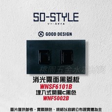 Panasonic 國際牌 SO-STYLE系列 埋入式開關 二孔消光霧面蓋板, 1個, 霧黑,白色