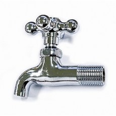 감성 주방 벽면 매립형 가로 수도꼭지 시공용 왕분리 방식 십자 핸들 황동 재질 수도 부속품 냉수