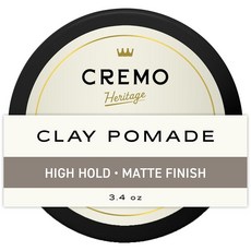 Cremo 헤어 스타일링 클레이 스타일링을 프리미엄 이발소 등급 스컬프팅 96.4g(3.4온스), Cremo 남성용 헤어 스타일링 클레이, 헤어 스타일링, 96g, 1