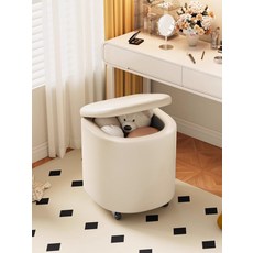 화장대의자 메모리폼 바퀴 럭셔리 작업 스튜디오 소품 거실 1개 미용실의자 스툴 왕관 리본 수납화장대의자