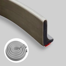 L자 물막이 실리콘 몰딩 물넘침 방지 베란다 욕실 난간 물받이, 그레이 2M, 1개