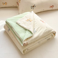 A類軟糯針織棉涼感絲雙感夏涼被空調被 親膚裸睡幼兒園夏季薄被子, 小馬樂園
