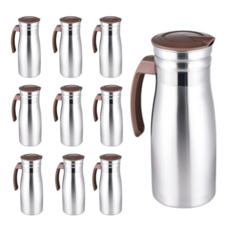 주방애몰 스텐 손잡이 핸들 업소용 물통 물병, 10개, 800ml, 손잡이형