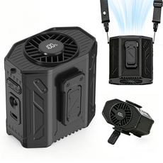 YGGDRAVA 휴대용 고풍속 허리선풍기 바디선풍기, 블랙, FWSM-JF-206