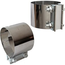 3인치 배기 클램프 스테인리스 스틸 머플러 밴드 내부 직경에서 외부 직경 터보 다운파이프 팁 차량 시스템 연결 2개 세트, 4IN 2PCS Butt Joint Clamps