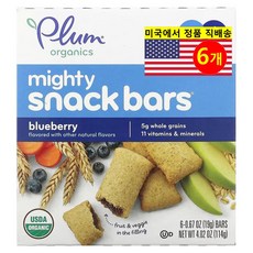 Plum Organics 유아동용 블랙베리 스낵 바 6개입 114g 3개, 6개
