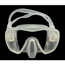 透明潛水面鏡，強化玻璃，舒適矽膠裙邊，可調節頭帶, 霧面透明