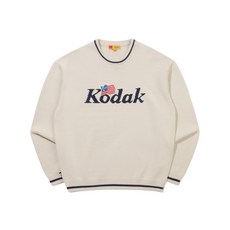 코닥 KODAK 골드모먼트 로고 포인트 니트 IVORY