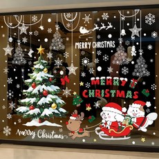 [NEW 디자인] 히아데스 크리스마스 스티커 윈도우 장식 창문데코 스티커-XMSK501, 7번 옵션