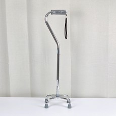 늘찬 노인 어르신 지팡이 할머니 할아버지 환자용 명품 효도 사발 4발 네발 5단 환자 복지용구, 사발지팡이(실버), 1개