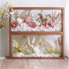 木質中空相框 雙面透明景窗 木框 永生花盒 公仔展示盒 DIY乾燥花藝材料展示盒, 1個