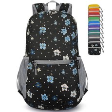 ZOMAKE 초경량 하이킹 백팩 20L 패커블 소형 백팩 방수 데이팩 여성 남성용 그래스 그린. 데이팩 백팩, 블랙, 꽃무늬 패턴