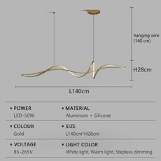 식당용 모던 LED 펜던트 조명 음식 테이블 주방 사무실 바 샹들리에 홈 장식 광택 걸이식 조명 고정장치, 3. Silver / B. L140cm / 나. ...