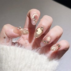 曦界流影 高質感純手工美甲穿戴甲 指甲貼片, 1個, HNP246-M碼(實品拍攝)