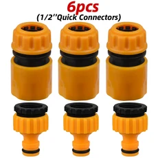 밸브익스텐더 KESLA 6pcs 정원 퀵 호스 커넥터 1/2 엔드 더블 남성 호스 커플 링 조인트 어댑터 익스텐더, 06 a-6pcs, 01 2분의 1