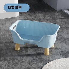 하우스 물방울모양 강아지 고양이 쿠션 반려동물 분리세탁 세련된, 1개, 사각형 반폐쇄 성묘 집블루