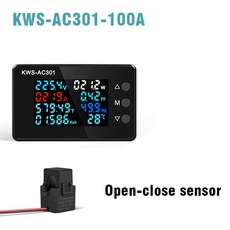 디지털 AC 전력 전류 계량기 에너지 전압계 전기 LED 전력계 전류계, 1개