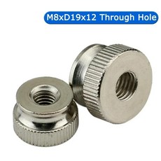 니켈 도금 너클형 손나사 너트 스텝 핸드 블라인드 홀, 6. M8xD19x12