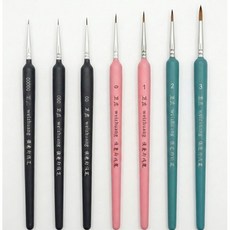 유화 세필붓 미술 붓 아크릴 민화, 1개, 검정 00호