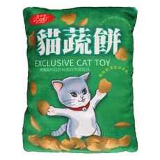 icat 寵喵樂 犬貓玩具 帶繩調味棒 貓草玩具 韓國零食玩具 狗玩具, 1個, 貓玩具-貓蔬餅