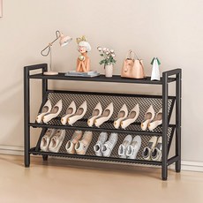 Tiger Pavilion 경사형 메시망 신발 정리대 3단 90cm, 1개, 블랙