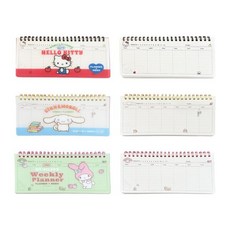 산리오 위클리 주간 플래너 다이어리 계획표 키티 시나모롤 마이멜로디 (정품 스케줄러 플랜 가로 탁상용) 986000ea (개), 헬로키티