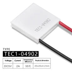 TEC1-04901 반도체 열전기 냉각기 펠티어 2020MM 5V 요소 모듈 방열판, TEC112706