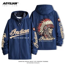 인디언 모터사이클 오토바이 방풍 루즈핏 자켓 바람막이 바이크 빅사이즈 항공점퍼 방한, A. S 플리스, I. 네이비 9