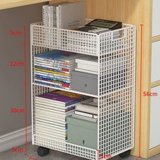 이동식 책상밑 선반 정리대 데스크 철제 화이트 대형, 1개, K. 흰색 3층 구조의 중간 크기 이동 모델 - 거친