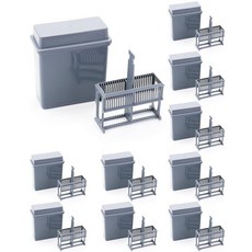 [ 1255241 ] QWORK 현미경 슬라이드 얼룩 병 및 랙 10팩 24슬롯 그레이