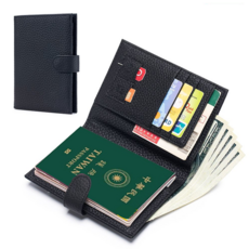 RFID 皮革護照夾 超薄多功能旅行錢包 證件保護套 機票零錢包 sim卡收納