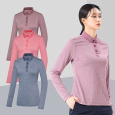 콜핑 베이직 스트라이프 여자 봄 등산 긴팔 카라 티셔츠