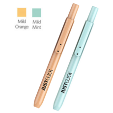 모리스 저스트클릭 형광펜S 마일드 노크식 형광펜, 1개, 연주황+연그린