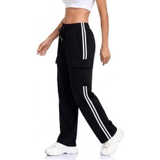 Inno 28" 31" 34" 36" Track Pants Women Straight Leg Sweatpants Striped Joggers Soft Modal Sports A