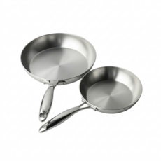 [NEW] 1+1 통3중 인덕션 올스텐 304 프라이팬 2종 세트, 1개, 22cm+26cm, SILVER