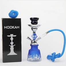 新品 銀色雙管小號火焰瓶壺套裝 阿拉伯水煙壺單雙管小號, 1個, 藍色:無規格
