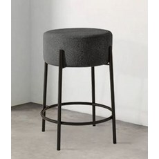화장대의자 골드 벨벳 패브릭 파우더 프레임 네일샵, 라운드 스툴 52cm 높이 블랙
