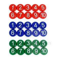 숫자 자석 1-10 칠판자석, 빨강, 1세트
