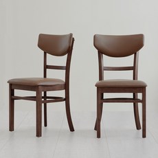 [리비니아] 노르 원목 식당의자 카페의자 가죽의자 식탁의자 1+1개 / 2colors, 2개, 월넛