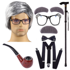 히가시 노인 변장 8종세트 할머니 할아버지 코스프레 코스튬 세트