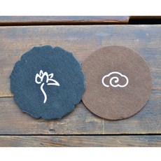 부직포 다관받침 찻잔받침 호점, 1개, 검정 연꽃