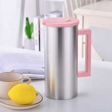 不鏽鋼1800ml冷水壺 帶蓋, 1800ml淡雅粉, 1套, 1800ml