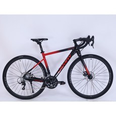 SPORTONE U31 鋁合金彎把碟煞16速甩把公路車 煞變合一平悍車架（隱藏內走線）競速碟煞彎把破風跑車, 1個, 黑/紅