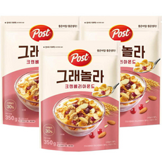 포스트 그래놀라 크랜베리아몬드, 3개, 350g