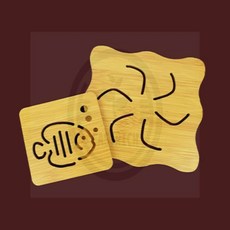 해신이네잡화점 원목받침 귀여운컵받침 찻잔받침대, 1개